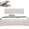 Meubler Design Lit Coffre Velours Damard – Velours Taupe – 160×200 Meilleur Service 19
