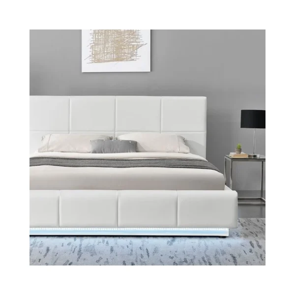design à la mode Meubler Design Lit Design Alexi Avec Sommier Et Coffre De Rangement – Blanc – 180×200 4
