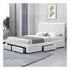 Meubler Design Lit Design Avec Rangement Tiroirs Hyde – Pu Blanc – 180×200 magasin en ligne 7