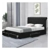 Meubler Design Lit Design Avec Rangement Tiroirs Hyde – Pu Noir – 160×200 magasin 11