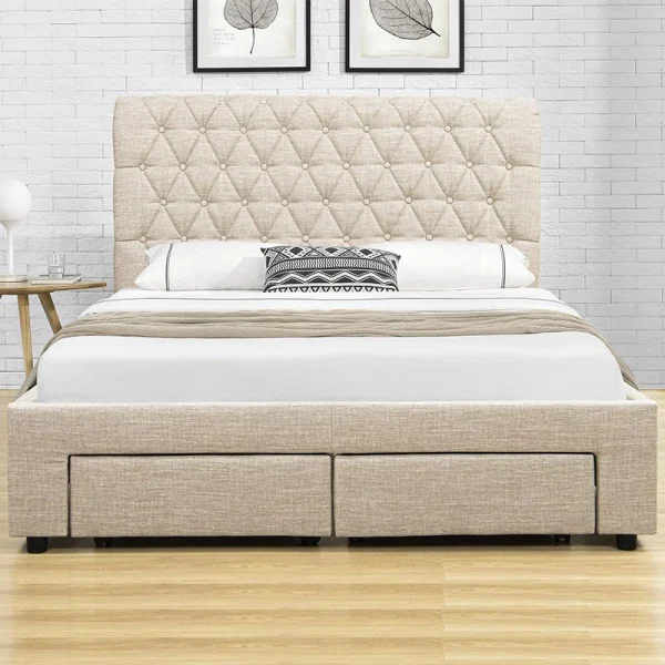 Couleurs variées Meubler Design Lit Design Avec Tiroirs HYDE – Beige – 160×200 4