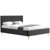 nouvelle saison Meubler Design Lit Design Sommier Velours Pied Or Auster – Velours Noir – 160×200 17