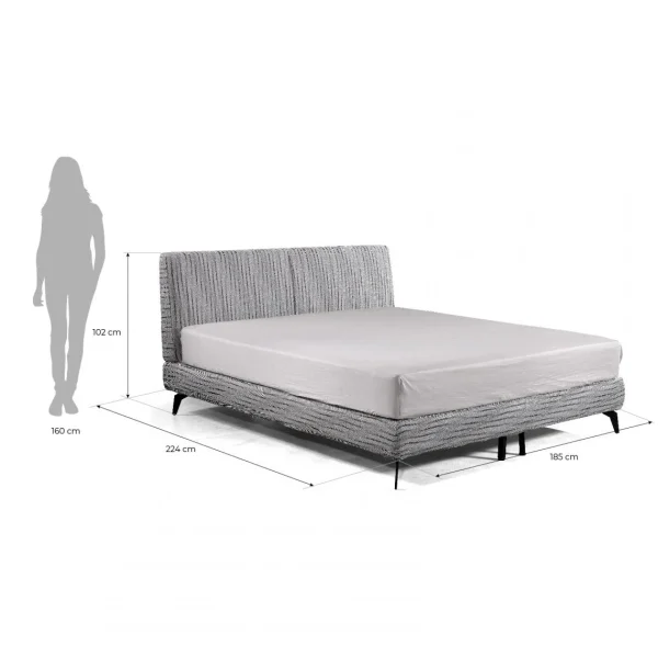 Parumm Lit Double 180×200 Cm Breda Pärumm Avec Tête De Lit Lignes ZigZag No… soldes magasin 4