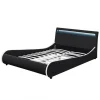 Decoshop26 Lit Double 2 Personnes Capitonné LED 180x200cm En Cuir Synthétique N… magasin pas cher 14
