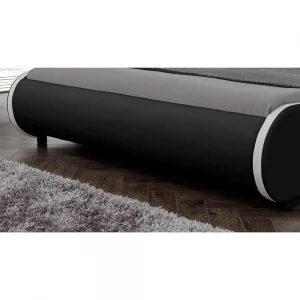 Decoshop26 Lit Double 2 Personnes Capitonné LED 180x200cm En Cuir Synthétique N… magasin pas cher 15