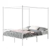 mode tendance En.casa Lit Double à Baldaquin Finström En Métal 140 X 200 Cm Blanc Mat [en… 19