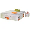 ALTER Lit Double Avec Rangements Et Table De Chevet Inclus Avec Roulettes, C… dernières 19