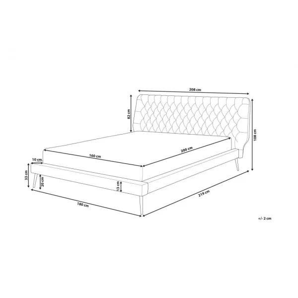 se précipiter pour acheter Beliani Lit Double En Simili-cuir Beige 160 X 200 Cm ESSONNE 4