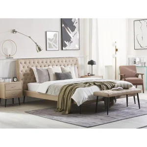 se précipiter pour acheter Beliani Lit Double En Simili-cuir Beige 160 X 200 Cm ESSONNE 13