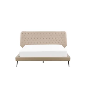 se précipiter pour acheter Beliani Lit Double En Simili-cuir Beige 160 X 200 Cm ESSONNE 15