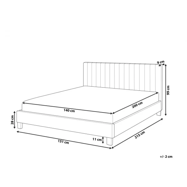 Beliani Lit Double En Tissu Gris Clair 140 X 200 Cm POITIERS france en ligne 4