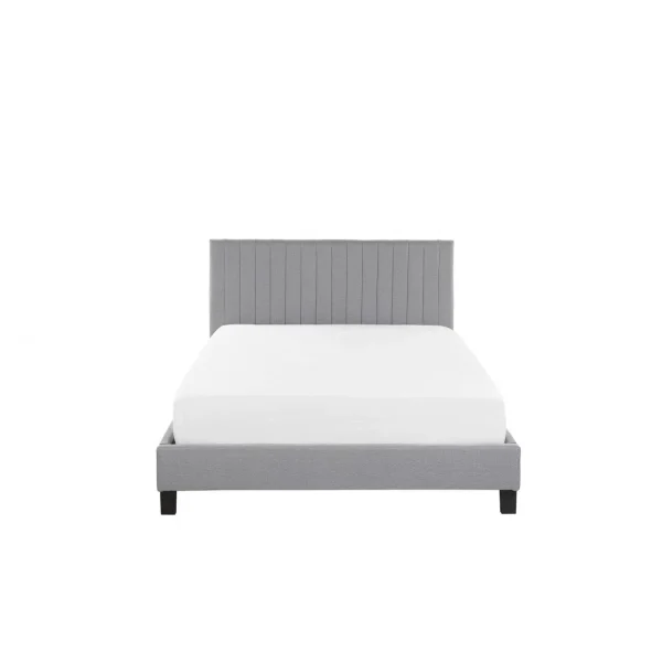 Beliani Lit Double En Tissu Gris Clair 140 X 200 Cm POITIERS france en ligne 6