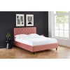 Baita Lit Double HUBERT Velours Rose 140x190cm grossiste en ligne 17