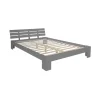 Acheter HomeStyle4U Lit Double Lit Futon En Bois 180×200 Lit Pin Gris Cadre De Lit En Bois… 5