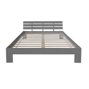 Acheter HomeStyle4U Lit Double Lit Futon En Bois 180×200 Lit Pin Gris Cadre De Lit En Bois… 9