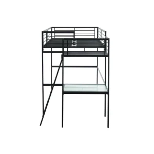 économies garanties Vente-unique Lit Mezzanine CASUAL II – 140 X 190 Cm – Plateforme Bureau – Anthraci… 15
