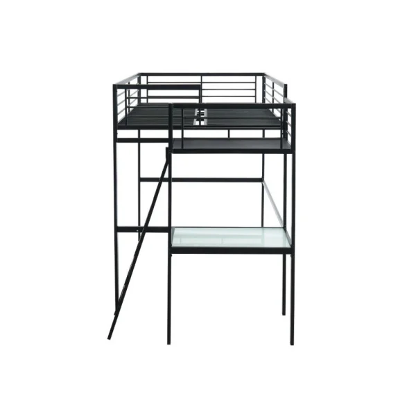 économies garanties Vente-unique Lit Mezzanine CASUAL II – 140 X 190 Cm – Plateforme Bureau – Anthraci… 6