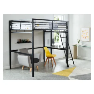 économies garanties Vente-unique Lit Mezzanine CASUAL II – 140 X 190 Cm – Plateforme Bureau – Anthraci… 9