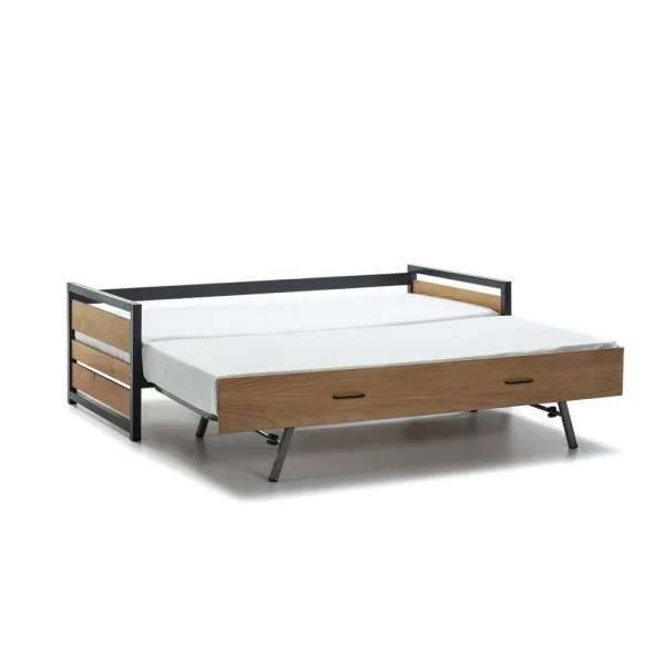 Vente-unique Lit Gigogne Industriel BOSTON – 2 X 90 X 190 Cm – MDF, Pin Et Métal -… à prix promos 6