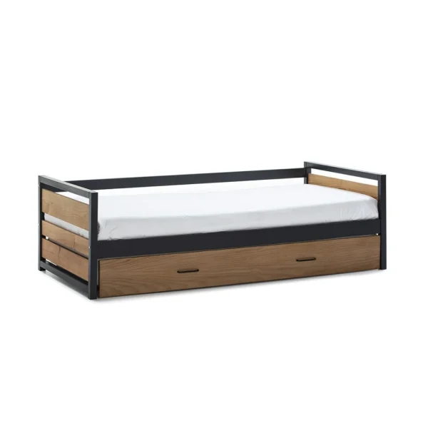 Vente-unique Lit Gigogne Industriel BOSTON – 2 X 90 X 190 Cm – MDF, Pin Et Métal -… à prix promos 5