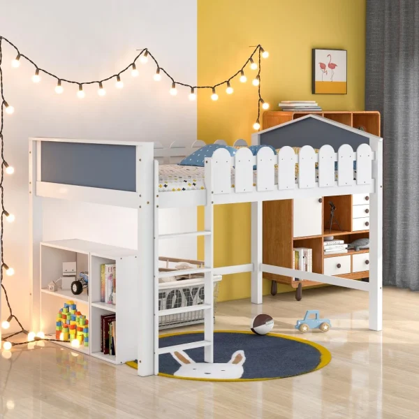 Acheter Marque Generique Lit Enfant Lit Mezzanine Superposé Pin Massif Blanc 120 X 200 Cm 1