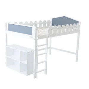 Acheter Marque Generique Lit Enfant Lit Mezzanine Superposé Pin Massif Blanc 120 X 200 Cm 11