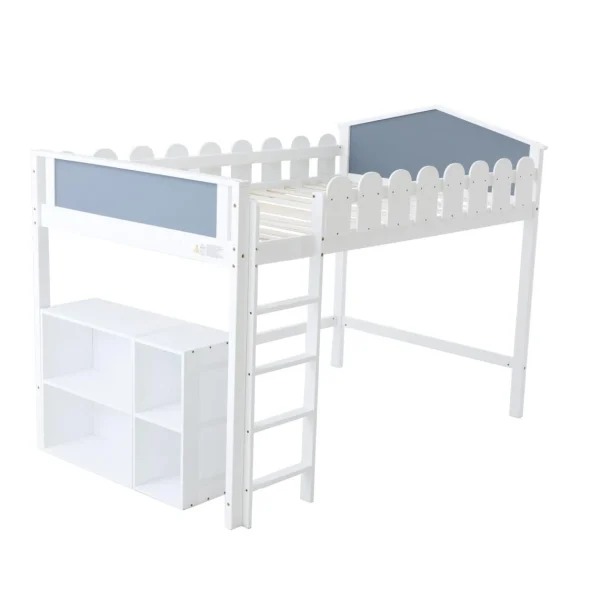 Acheter Marque Generique Lit Enfant Lit Mezzanine Superposé Pin Massif Blanc 120 X 200 Cm 4