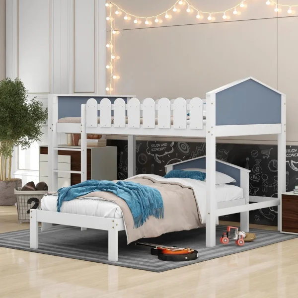 Marque Generique Lit Enfant Lit Superposé En Pin Massif 120 X 200/90 X 200 Cm, Blanc en france 1