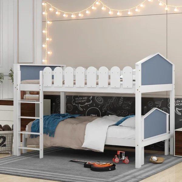 Marque Generique Lit Enfant Lit Superposé En Pin Massif 120 X 200/90 X 200 Cm, Blanc en france 3