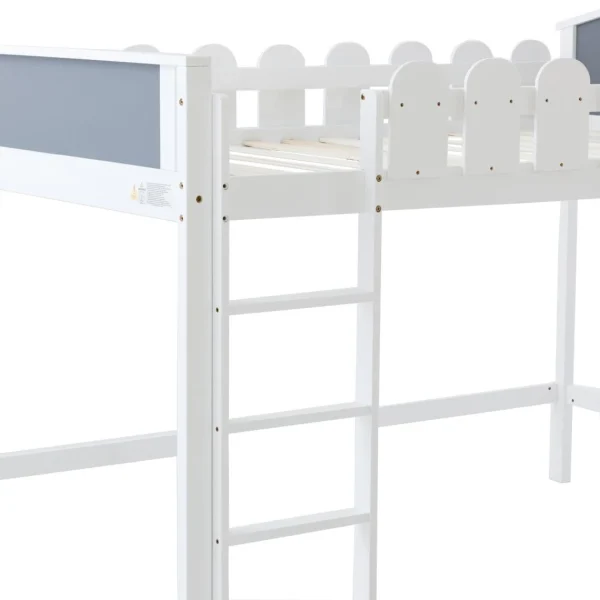 Marque Generique Lit Enfant Lit Superposé En Pin Massif 120 X 200/90 X 200 Cm, Blanc en france 5