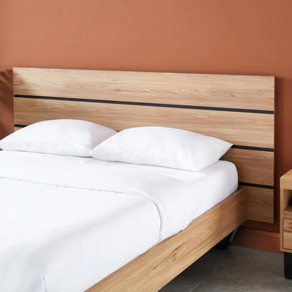 en ligne Baita Lit FELIX Effet Chêne Et Pieds En Métal 140×190 4