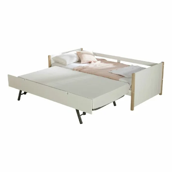 BUT Lit Gigogne 2x90x190 Cm KIARA Imitation Chêne Naturel Et Blanc magasin pas cher 6