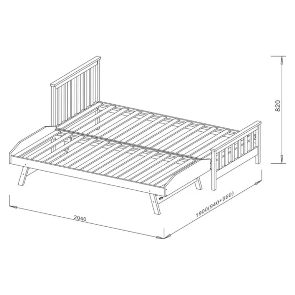 BUT Lit Gigogne 90×190 Cm PIYOU Blanc Avec Sommier magasin 5