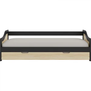 BUT Lit Gigogne 90×200 Cm BINGO Pin Et Noir En Bois Massif mode 12