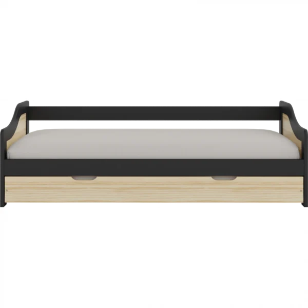 BUT Lit Gigogne 90×200 Cm BINGO Pin Et Noir En Bois Massif mode 5