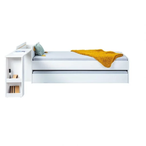 magasins pour BUT Lit Gigogne 90×200 Cm + Bureau MALO Blanc 4