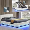 REMISE Meubler Design Lit Led Avec Coffre De Rangement AVA – Blanc – 180×200 19