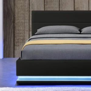 Meubler Design Lit Led Avec Coffre De Rangement AVA – Noir – 140×190 Retour Facile et Gratuit 15