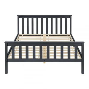 Decoshop26 Lit Pour Adultes Avec Sommier à Lattes Bois Couleur Gris Foncé 160×2… grande popularité 13