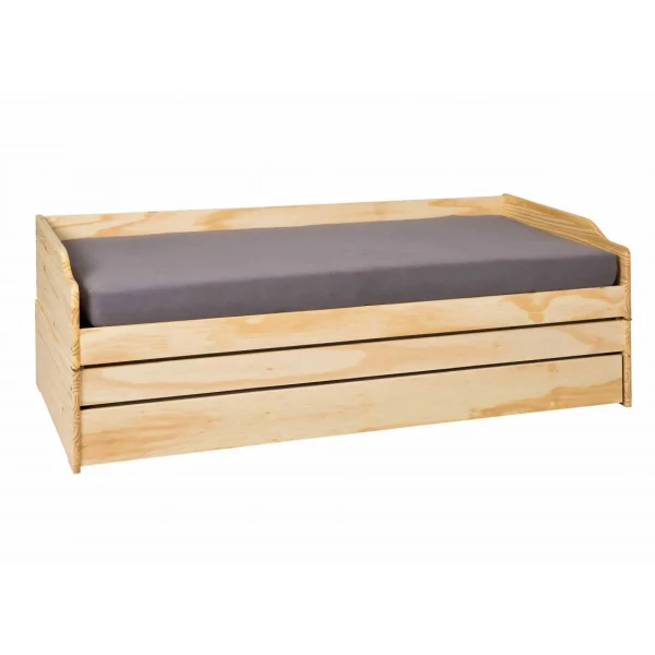 ALTER Lit Simple Convertible En Trois Lits, En Pin Naturel, 90×200 Cm Les achats en ligne 1