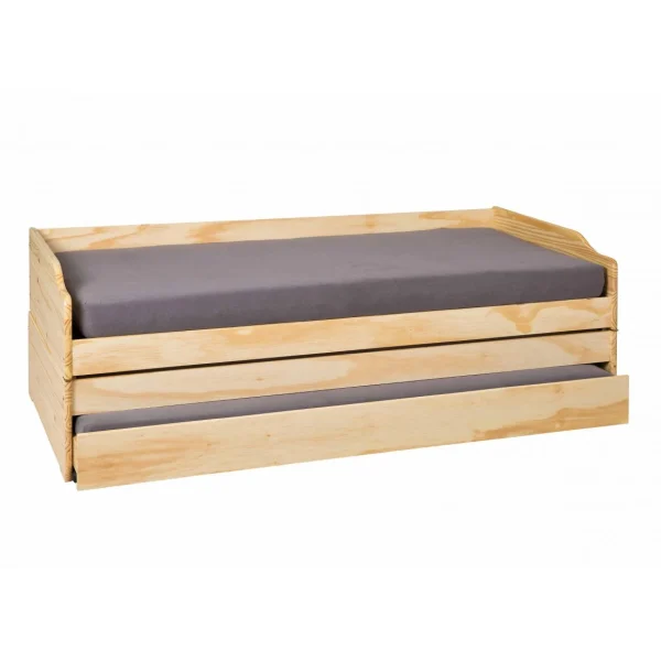 ALTER Lit Simple Convertible En Trois Lits, En Pin Naturel, 90×200 Cm Les achats en ligne 3