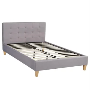 Satisfait ou Remboursé IDIMEX Lit Simple LILLE, 120 X 190 Cm, Capitonné Avec Sommier, Revêtement E… 11