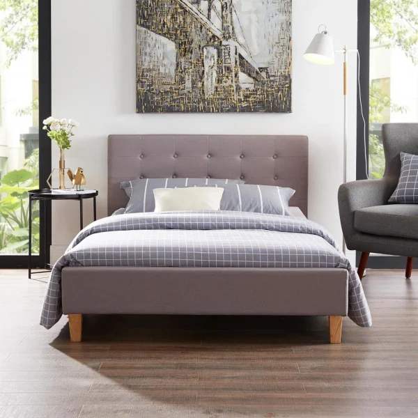 Satisfait ou Remboursé IDIMEX Lit Simple LILLE, 120 X 190 Cm, Capitonné Avec Sommier, Revêtement E… 5