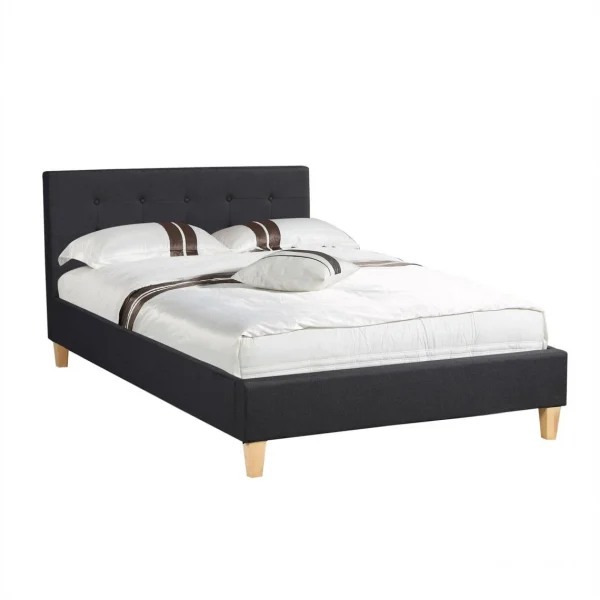 france en ligne IDIMEX Lit Simple LILLE, 120 X 190 Cm, Capitonné Avec Sommier, Revêtement E… 1