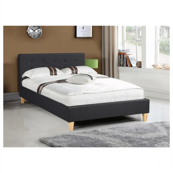 france en ligne IDIMEX Lit Simple LILLE, 120 X 190 Cm, Capitonné Avec Sommier, Revêtement E… 3