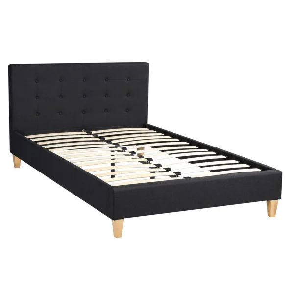 france en ligne IDIMEX Lit Simple LILLE, 120 X 190 Cm, Capitonné Avec Sommier, Revêtement E… 4