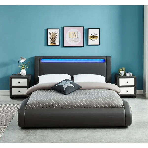 Baita Lit SOLAR LED Gris Et Blanc 160x200cm achat 4