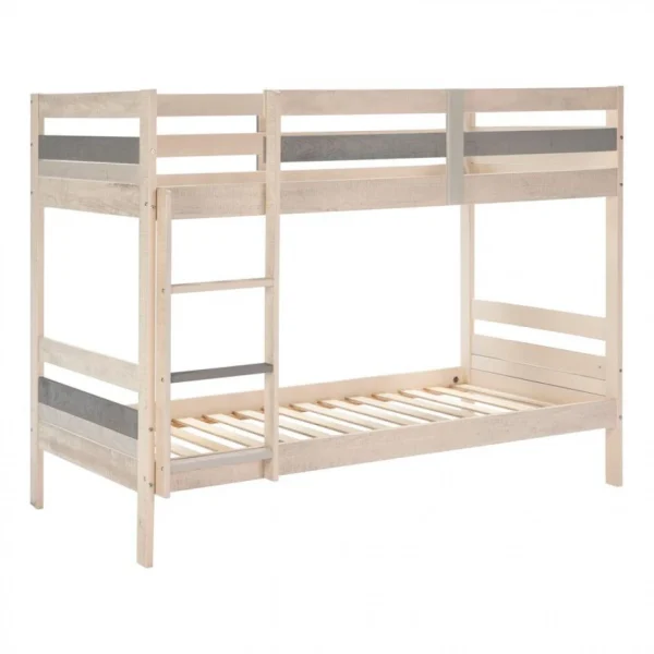 BUT Lit Superposé 2x90x190 Cm SIA Blanc Et Gris vente en ligne pas cher 1