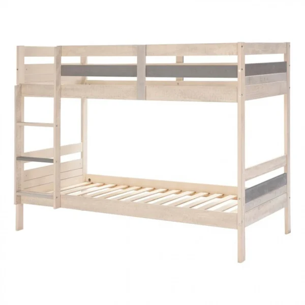 BUT Lit Superposé 2x90x190 Cm SIA Blanc Et Gris vente en ligne pas cher 4