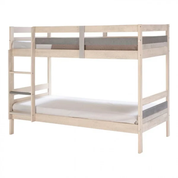 BUT Lit Superposé 2x90x190 Cm SIA Blanc Et Gris vente en ligne pas cher 6